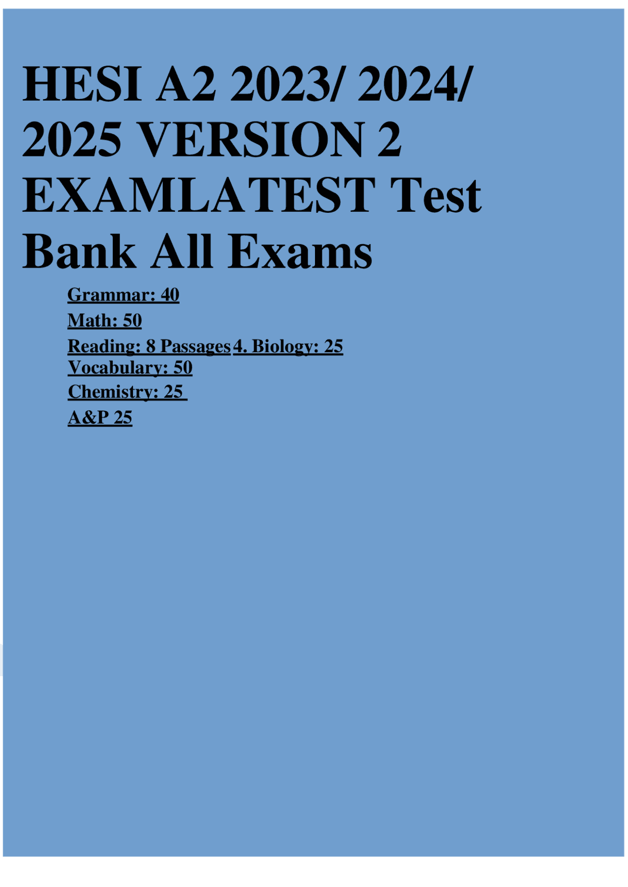 Hesi Exam Premium Question Bank