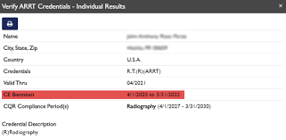 Arrt Exam Certification Reissue Fee