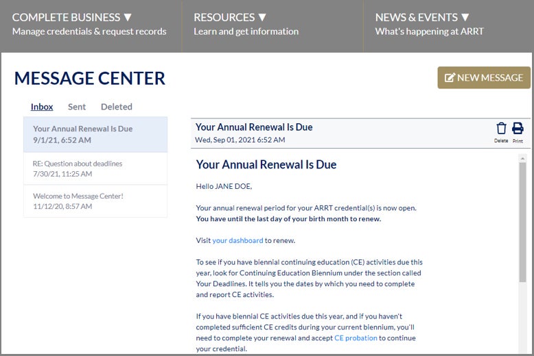 Arrt Exam Credential Mailing Service