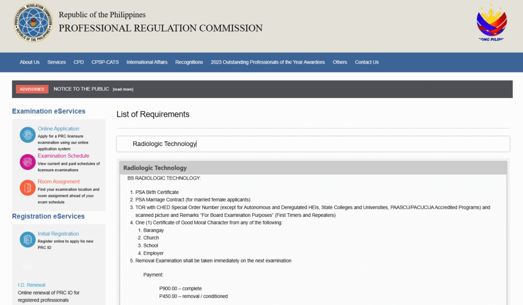 Rad Rech Exam Certification Archive Request